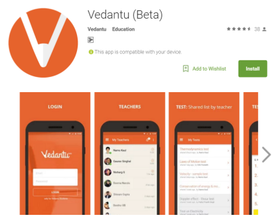 Vedantu's App in Play Store